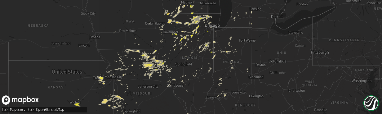 Hail map in Illinois on June 14, 2017