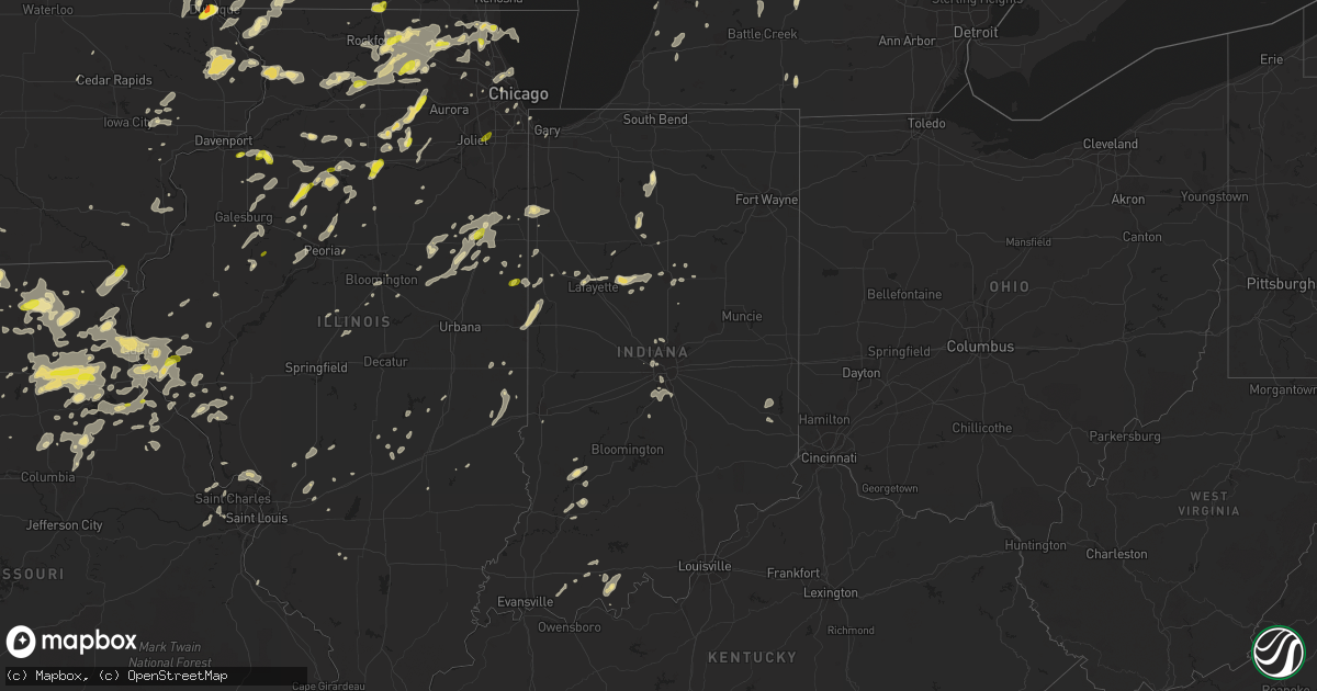 Hail map in Indiana on June 14, 2017