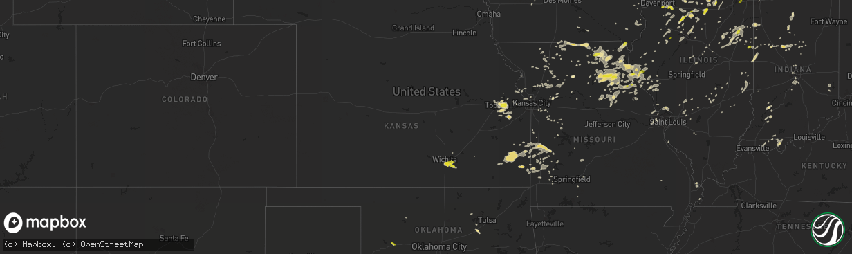 Hail map in Kansas on June 14, 2017