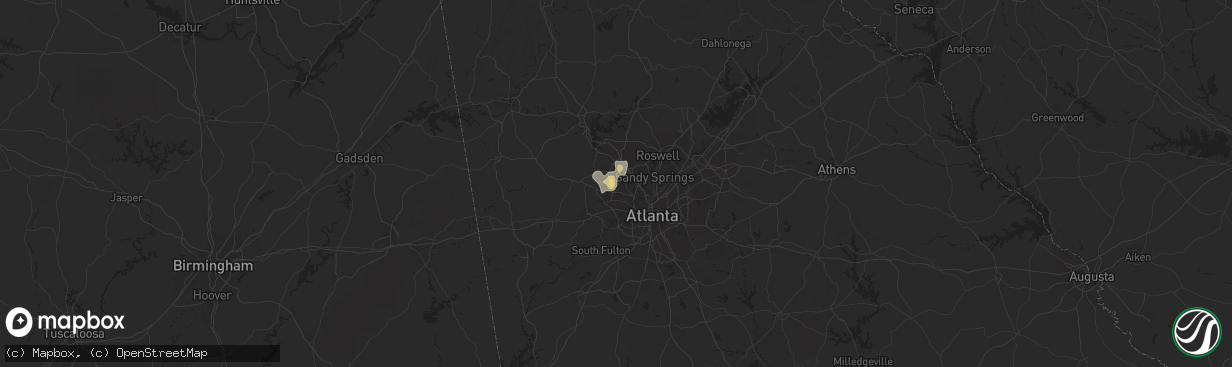 Hail map in Marietta, GA on June 14, 2017