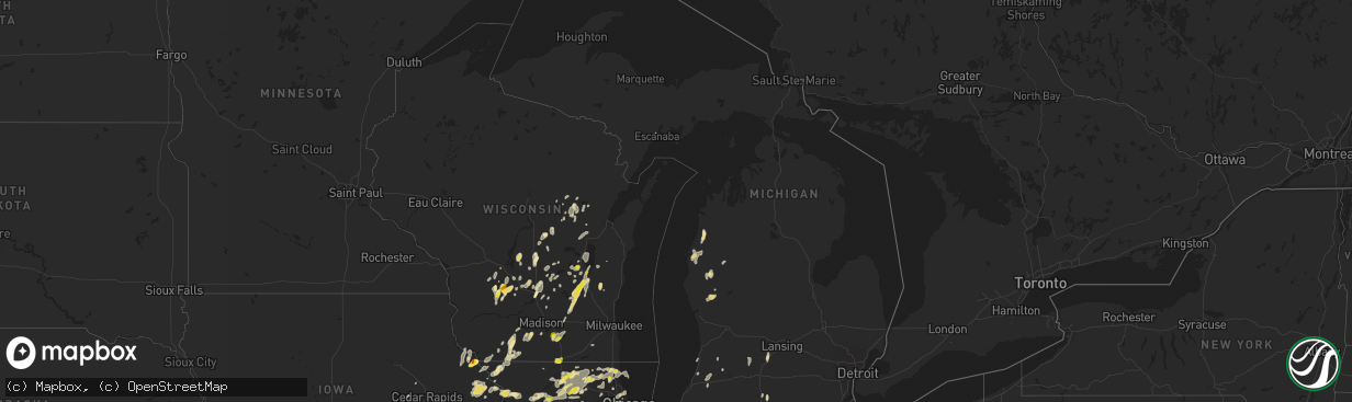 Hail map in Michigan on June 14, 2017