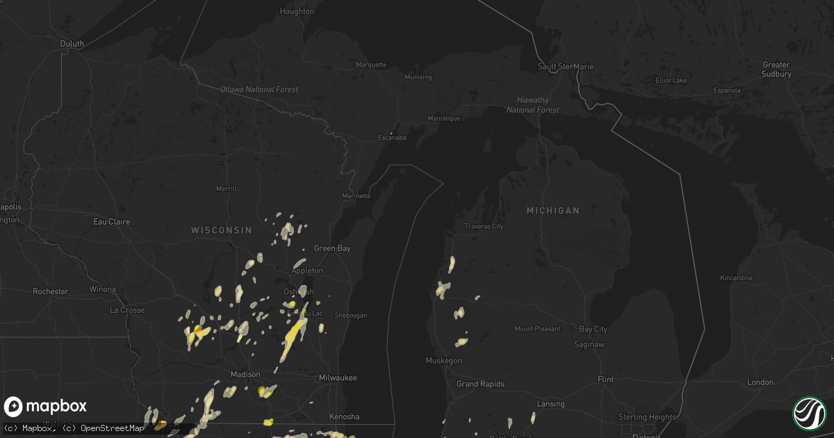 Hail map in Michigan on June 14, 2017