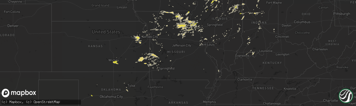 Hail map in Missouri on June 14, 2017