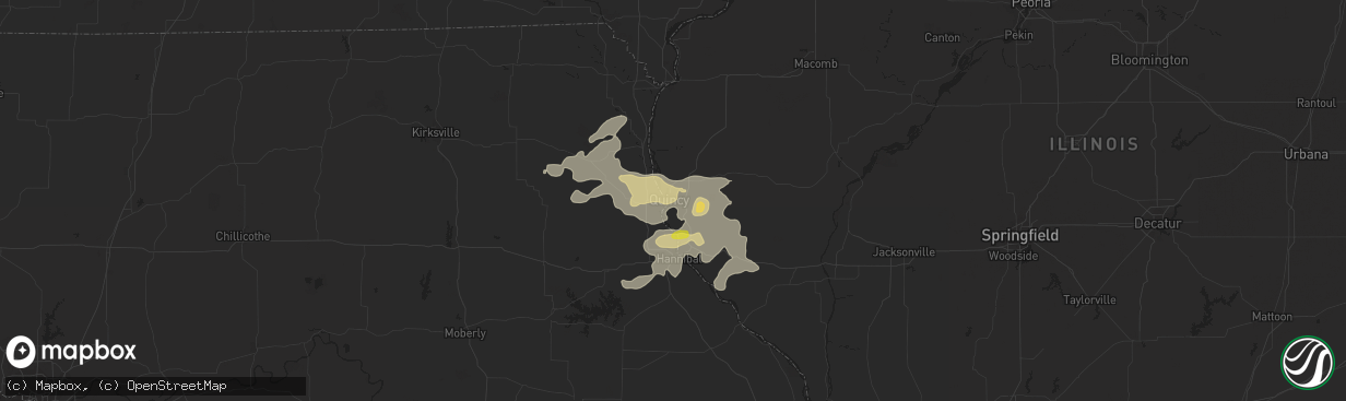 Hail map in Quincy, IL on June 14, 2017