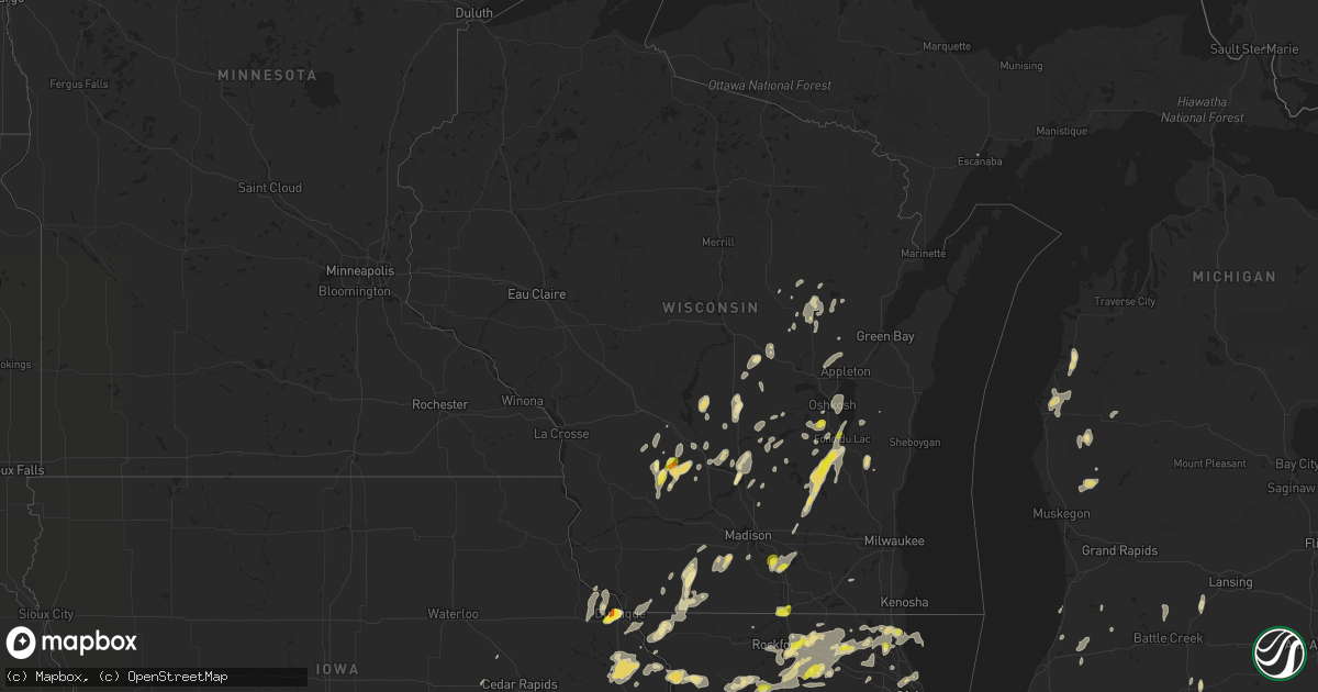 Hail map in Wisconsin on June 14, 2017