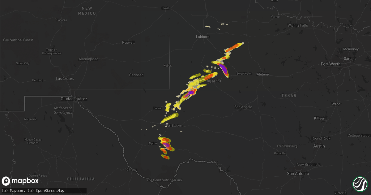 Hail map on June 14, 2017