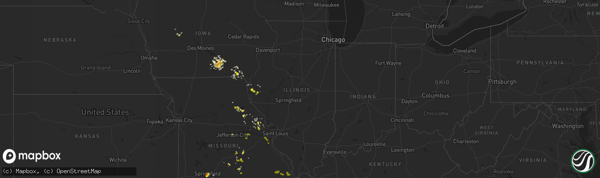 Hail map in Illinois on June 14, 2018