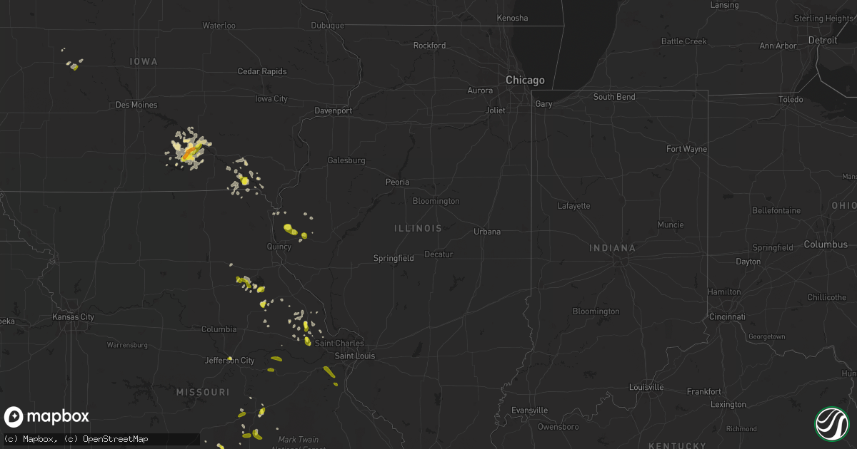Hail map in Illinois on June 14, 2018