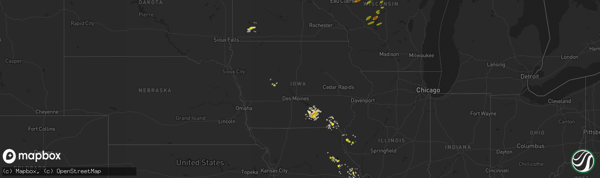 Hail map in Iowa on June 14, 2018