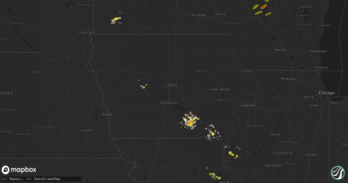 Hail map in Iowa on June 14, 2018