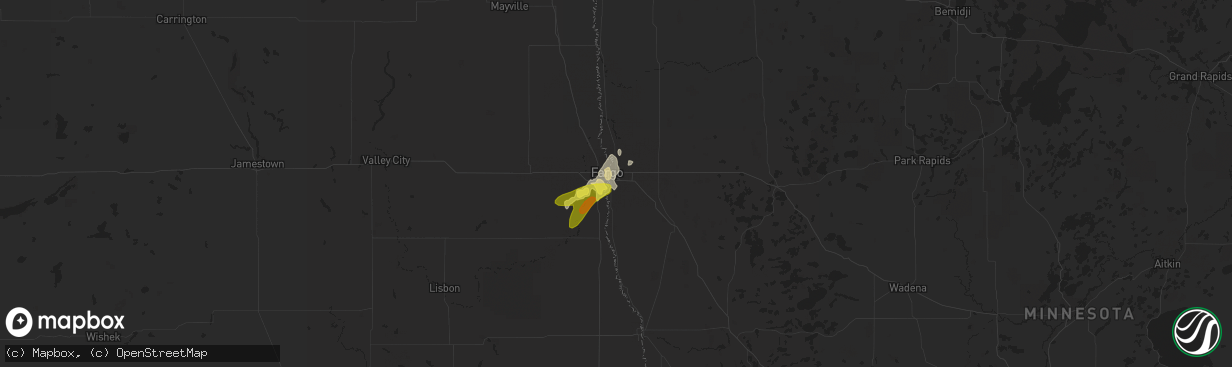 Hail map in Moorhead, MN on June 14, 2018