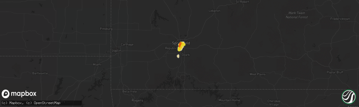 Hail map in Nixa, MO on June 14, 2018