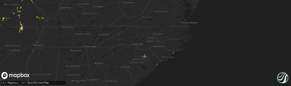 Hail map in North Carolina on June 14, 2018