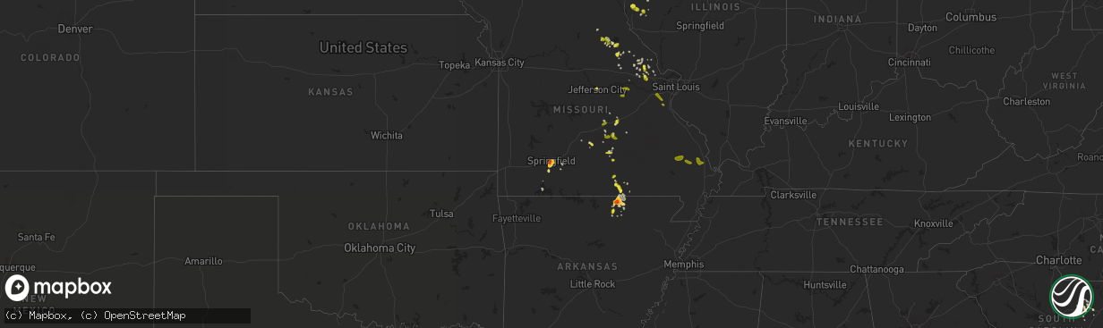 Hail map on June 14, 2018