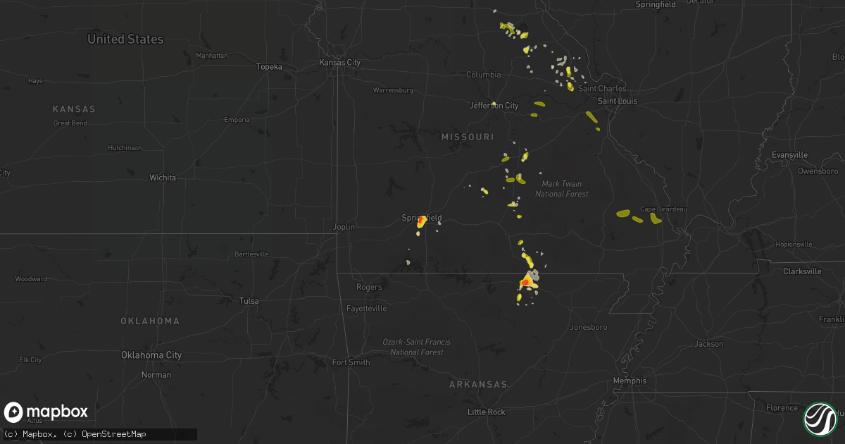 Hail map on June 14, 2018