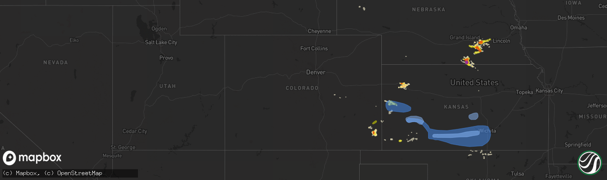 Hail map in Colorado on June 14, 2019