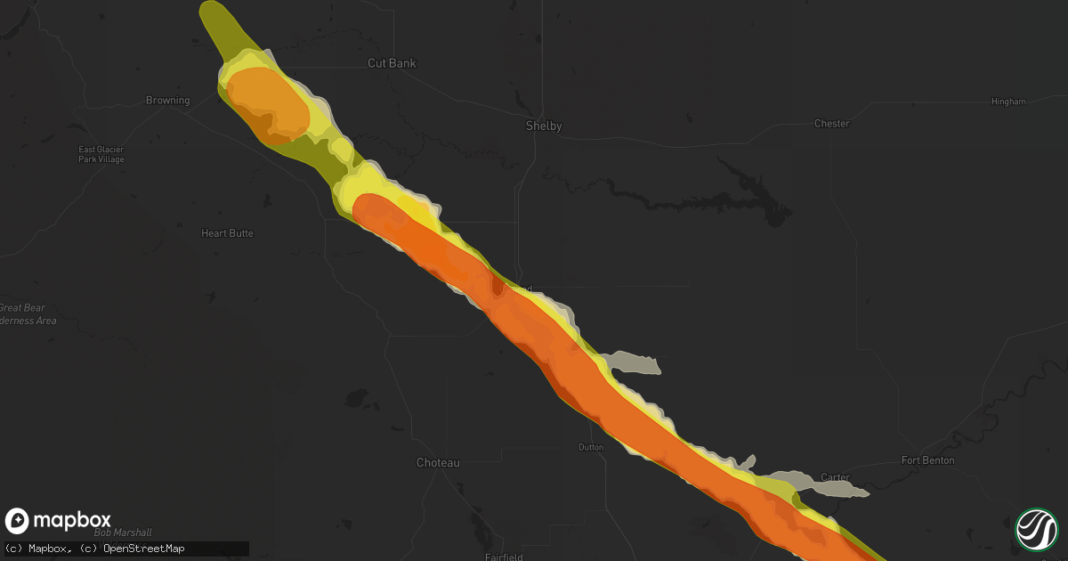 Hail map in Conrad, MT on June 14, 2019