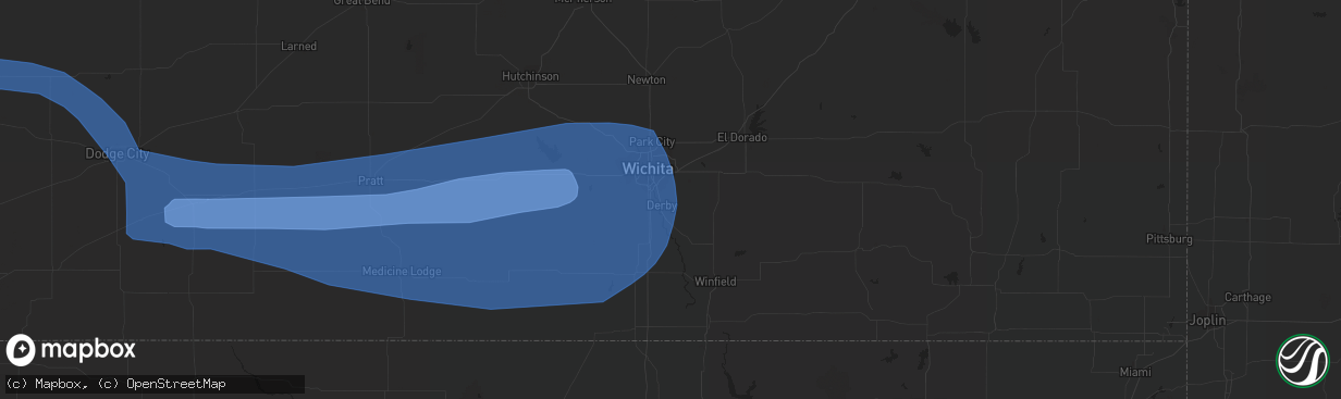 Hail map in Derby, KS on June 14, 2019