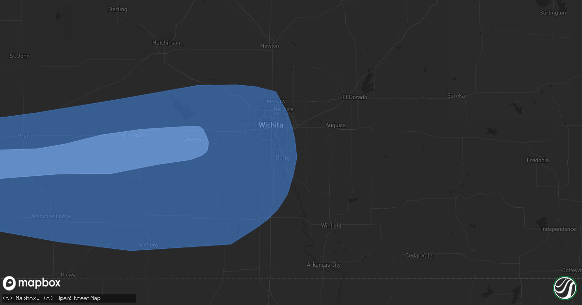 Hail map in Derby, KS on June 14, 2019