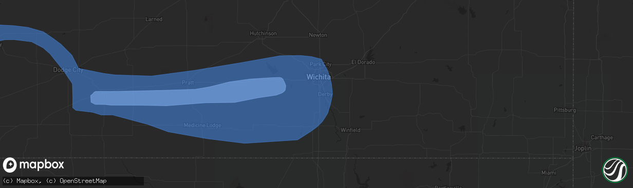 Hail map in Haysville, KS on June 14, 2019