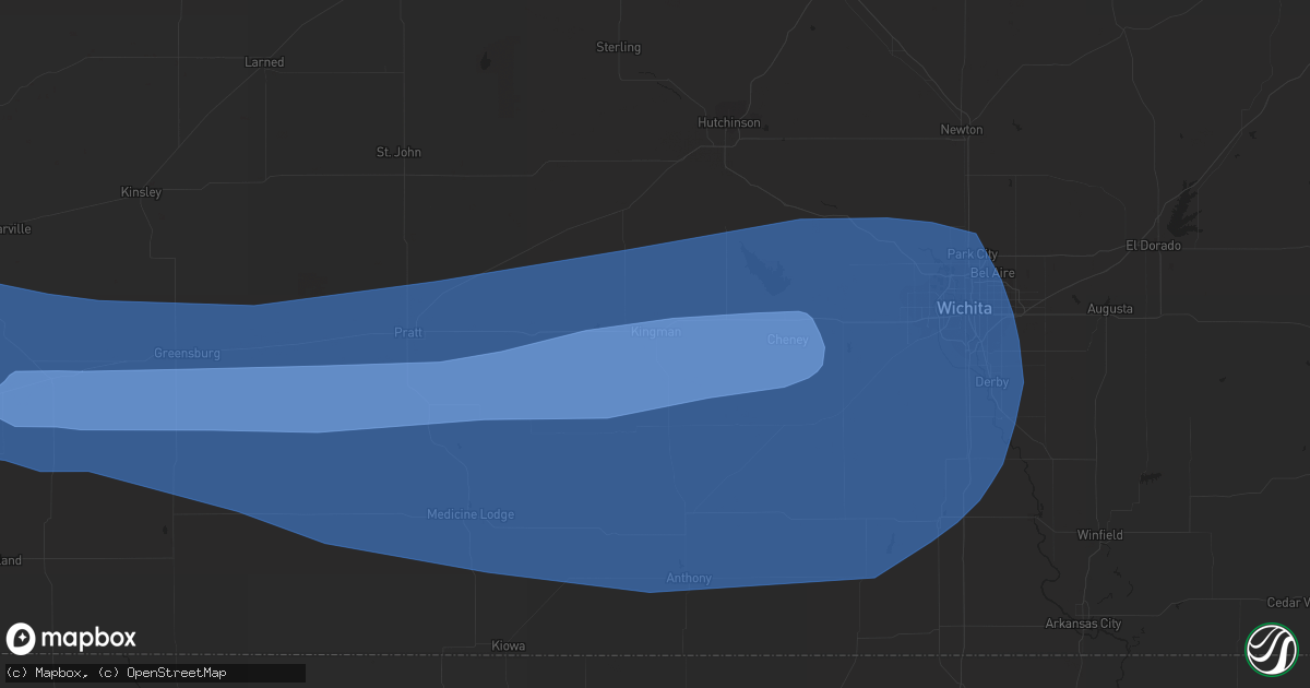Hail map in Kingman, KS on June 14, 2019