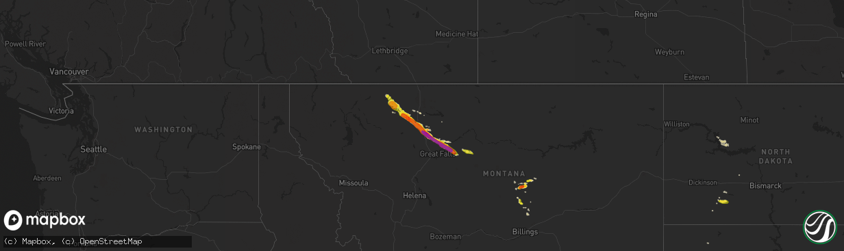 Hail map on June 14, 2019