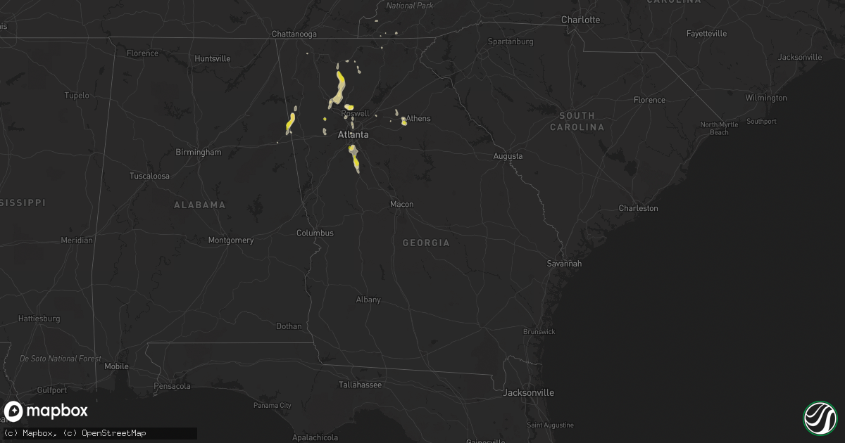 Hail map in Georgia on June 14, 2020