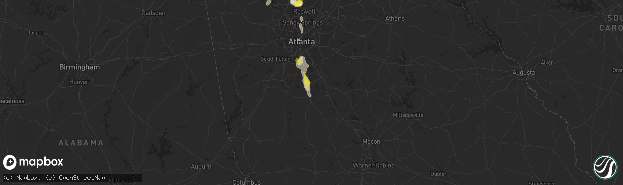 Hail map in Griffin, GA on June 14, 2020