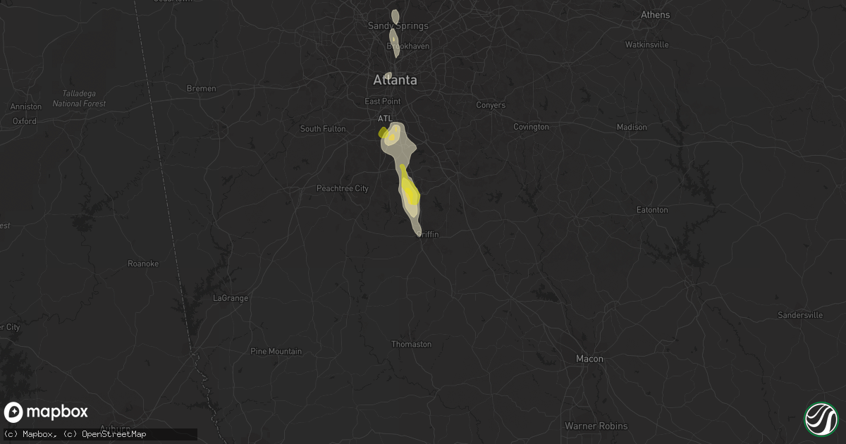 Hail map in Griffin, GA on June 14, 2020