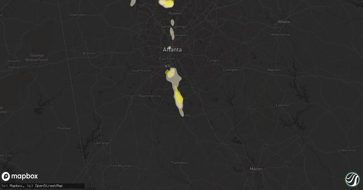 Hail map in Hampton, GA on June 14, 2020