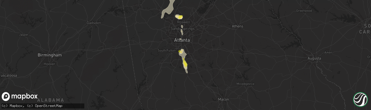 Hail map in Jonesboro, GA on June 14, 2020