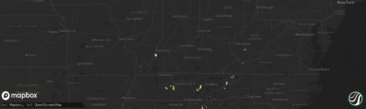 Hail map in Kentucky on June 14, 2020