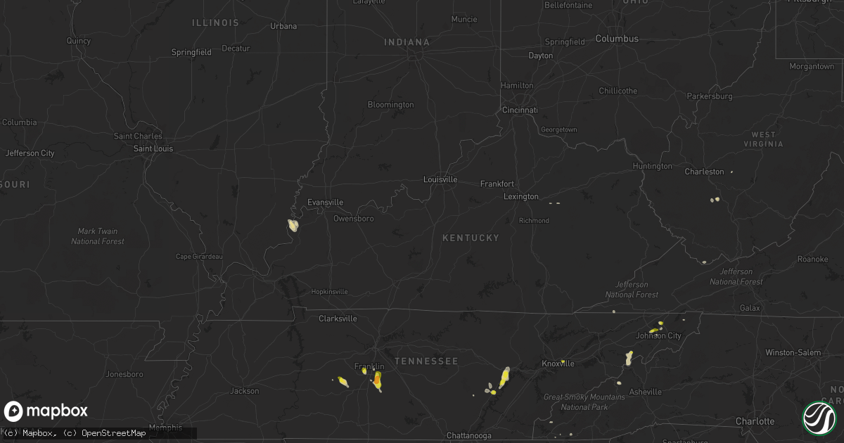 Hail map in Kentucky on June 14, 2020