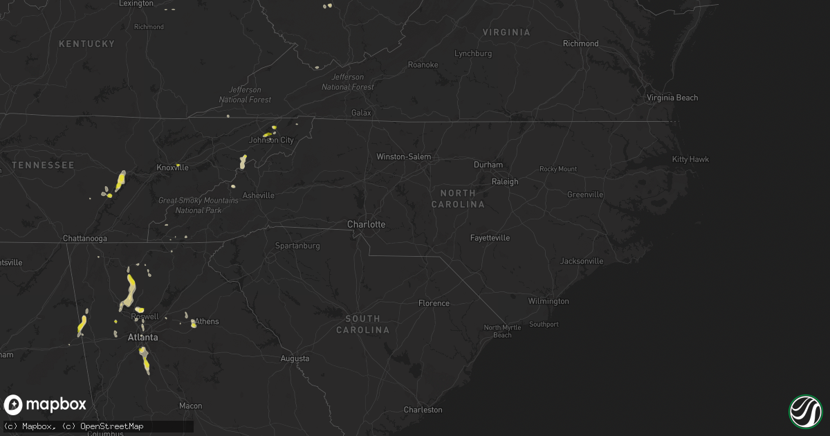 Hail map in North Carolina on June 14, 2020