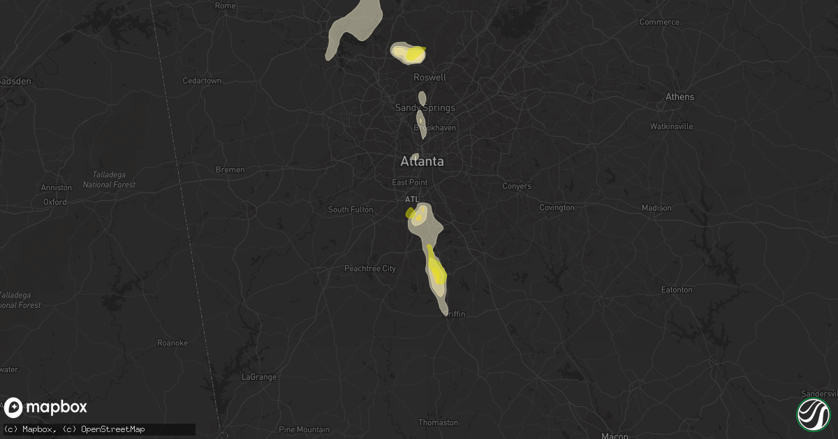 Hail map in Riverdale, GA on June 14, 2020