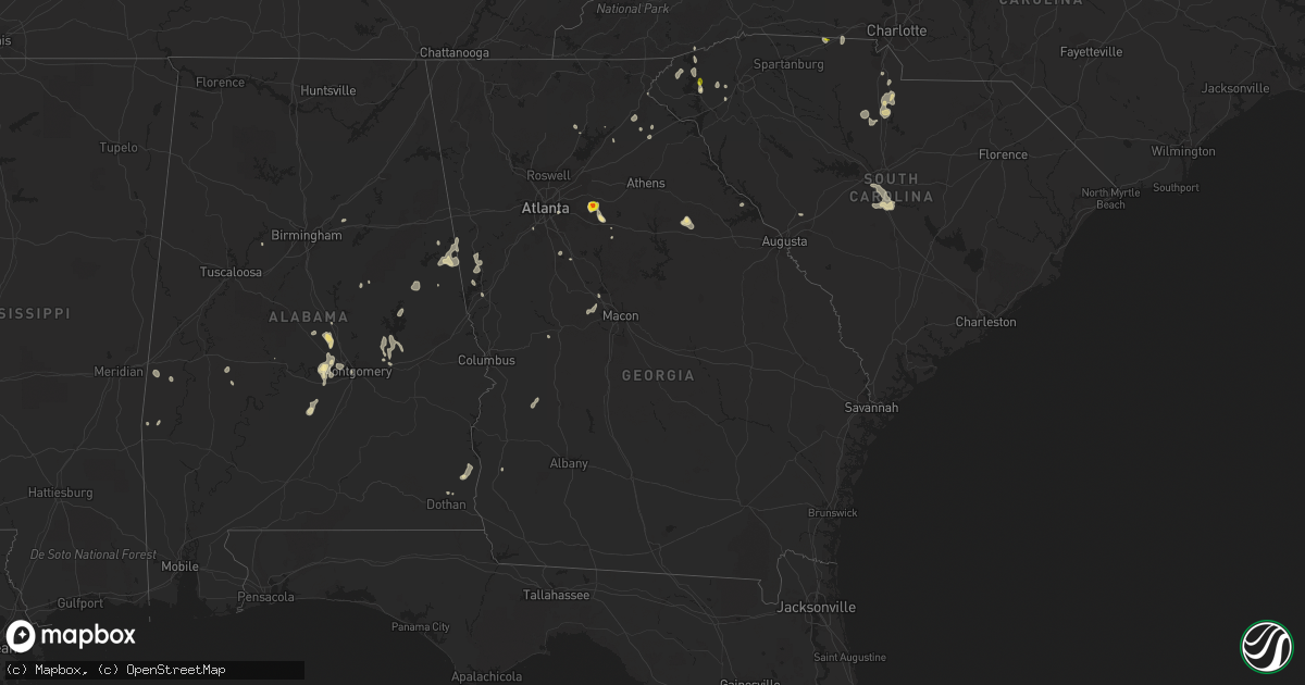Hail map in Georgia on June 14, 2021