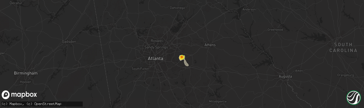Hail map in Loganville, GA on June 14, 2021