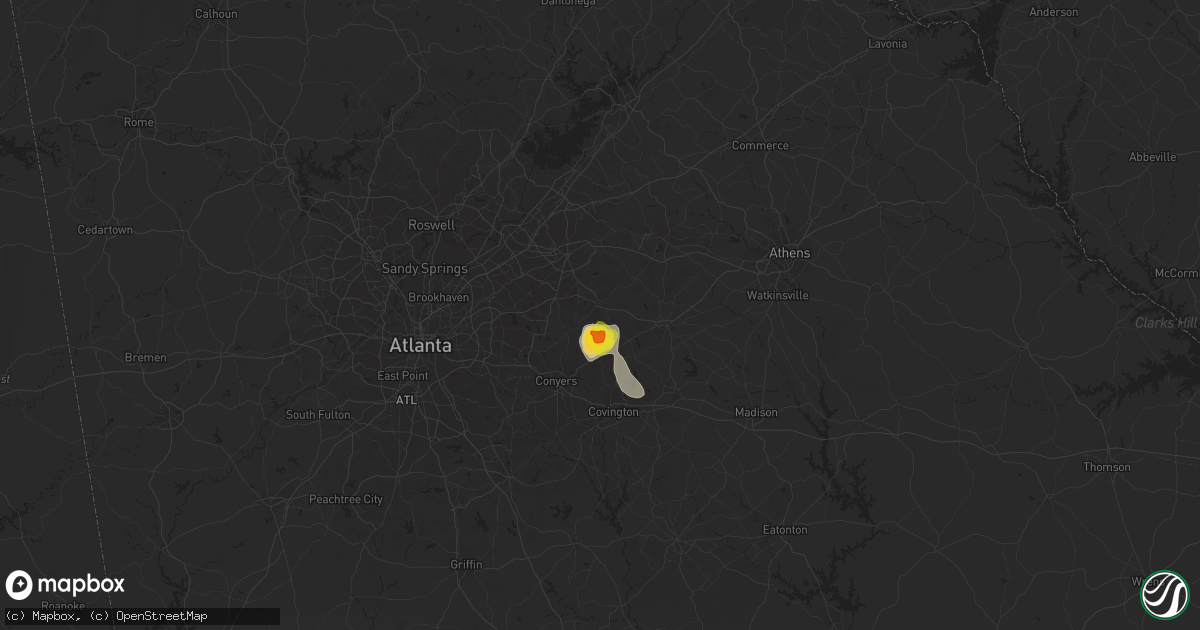 Hail map in Loganville, GA on June 14, 2021