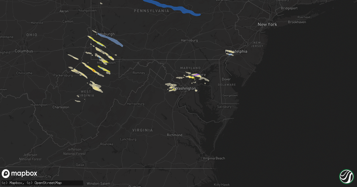 Hail map in Maryland on June 14, 2021