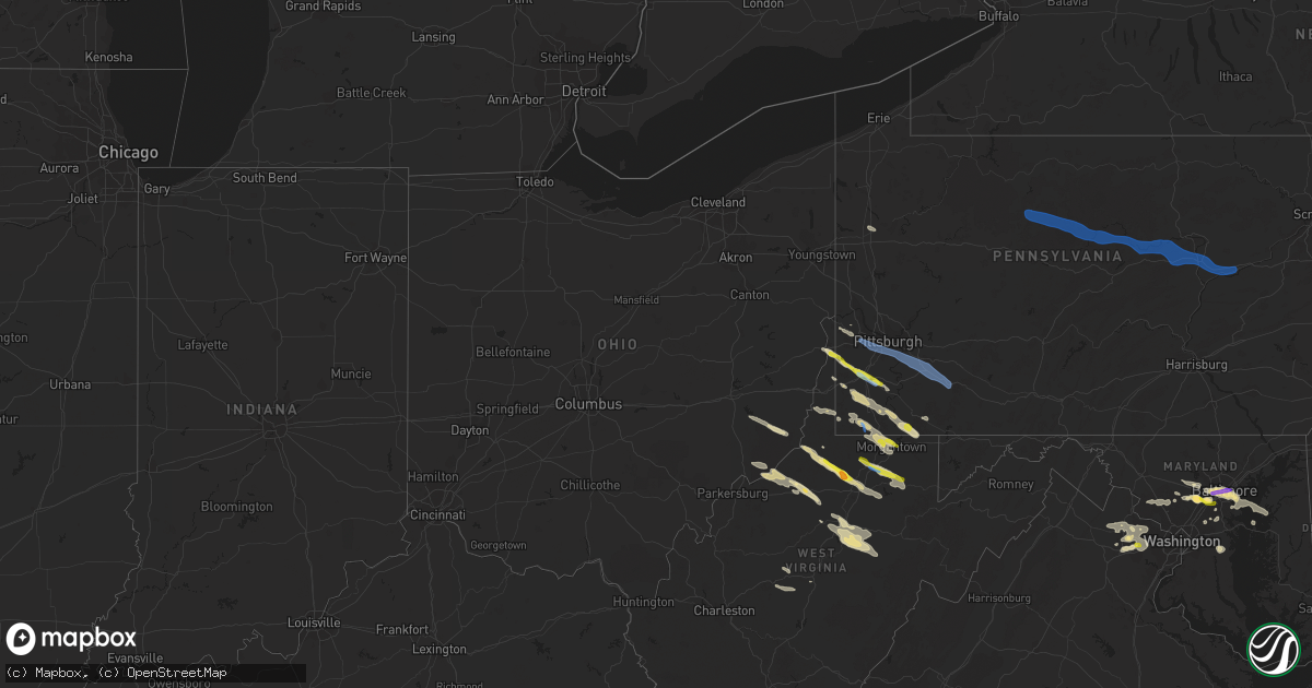 Hail map in Ohio on June 14, 2021