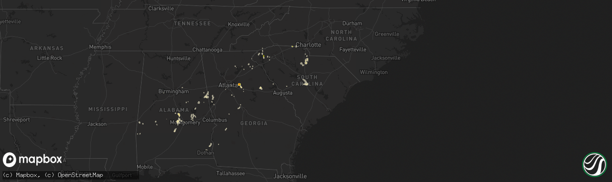Hail map in South Carolina on June 14, 2021