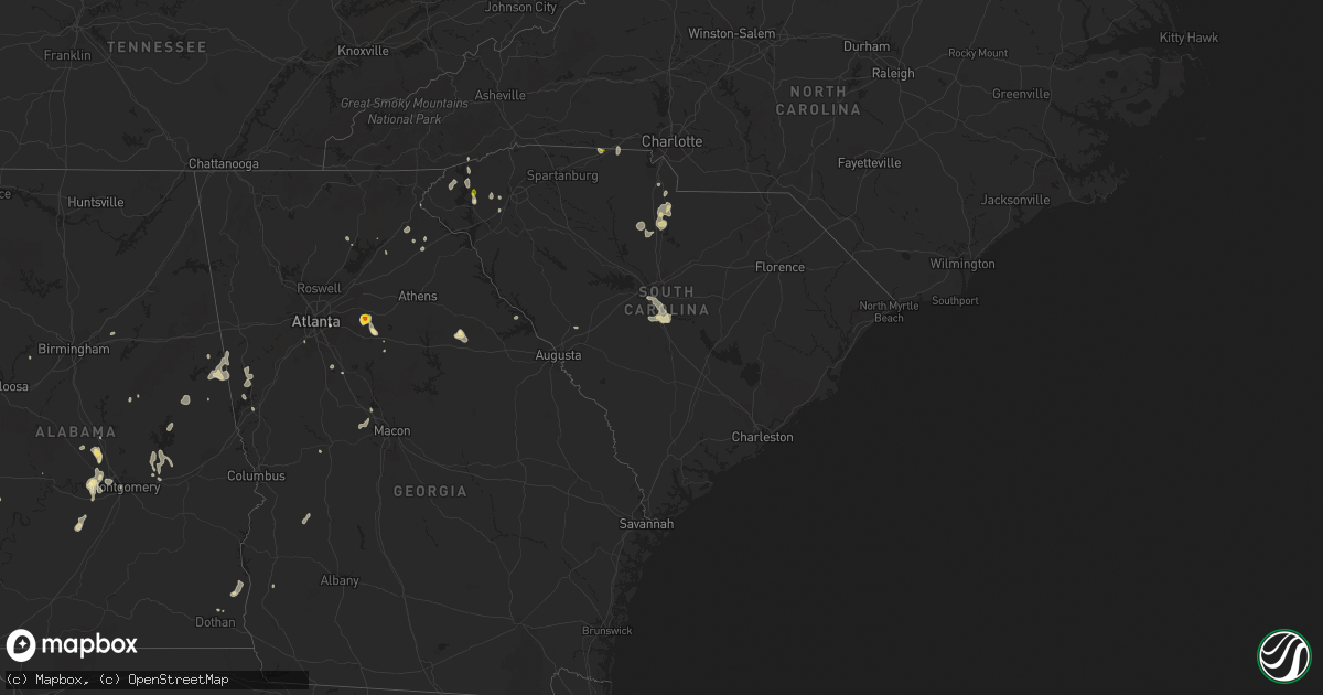 Hail map in South Carolina on June 14, 2021