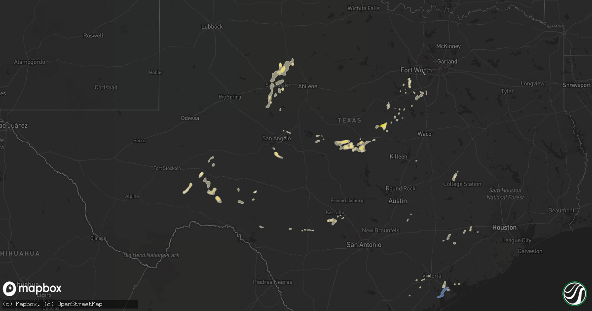 Hail map in Texas on June 14, 2021