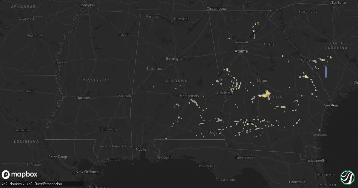 Hail map in Alabama on June 14, 2022