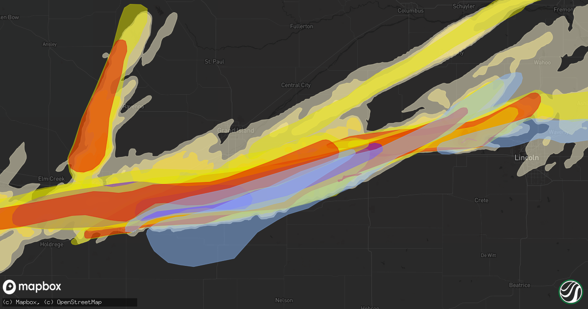 Hail map in Aurora, NE on June 14, 2022