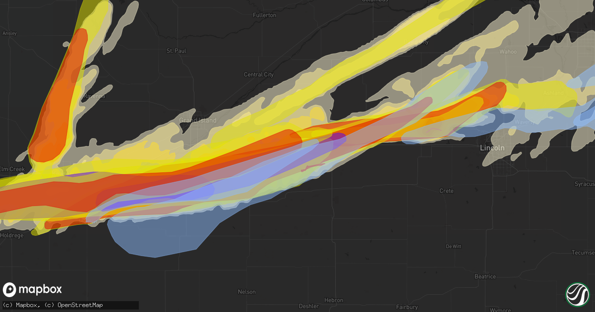 Hail map in Henderson, NE on June 14, 2022