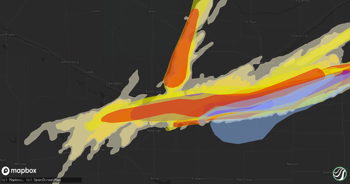 Hail map in Kearney, NE on June 14, 2022