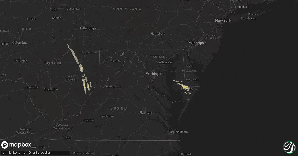 Hail map in Maryland on June 14, 2022
