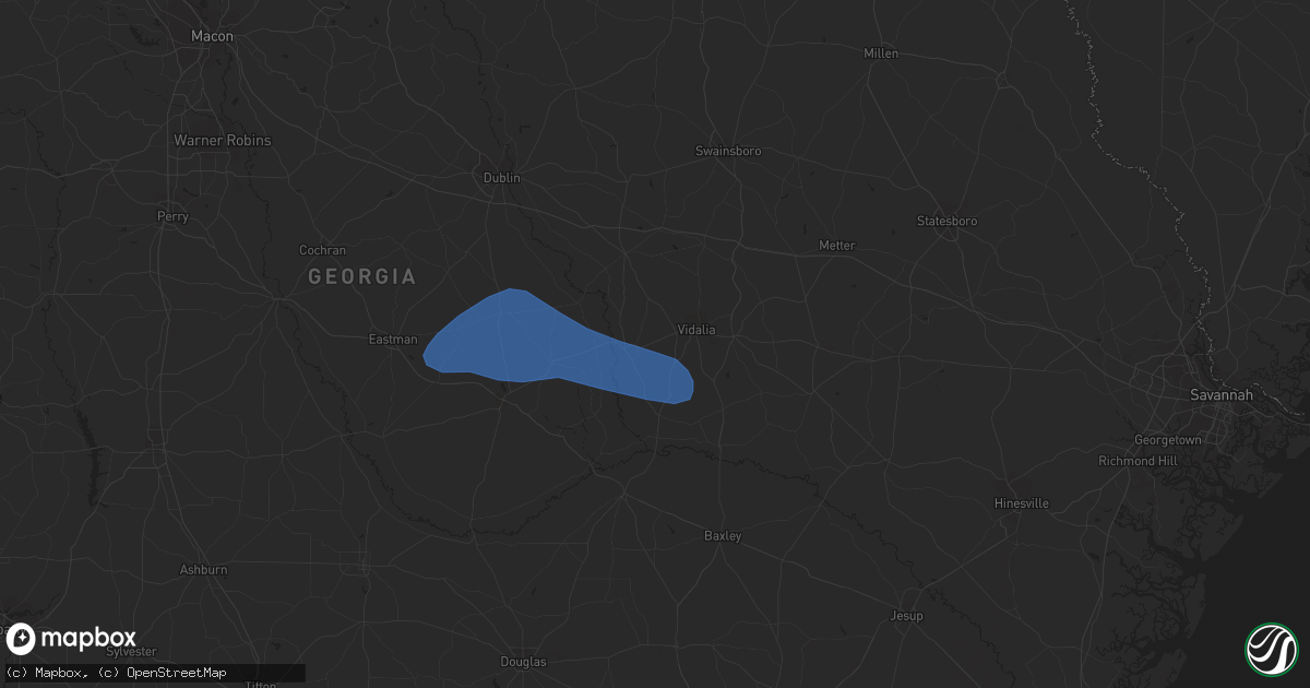Hail map in Ailey, GA on June 14, 2023