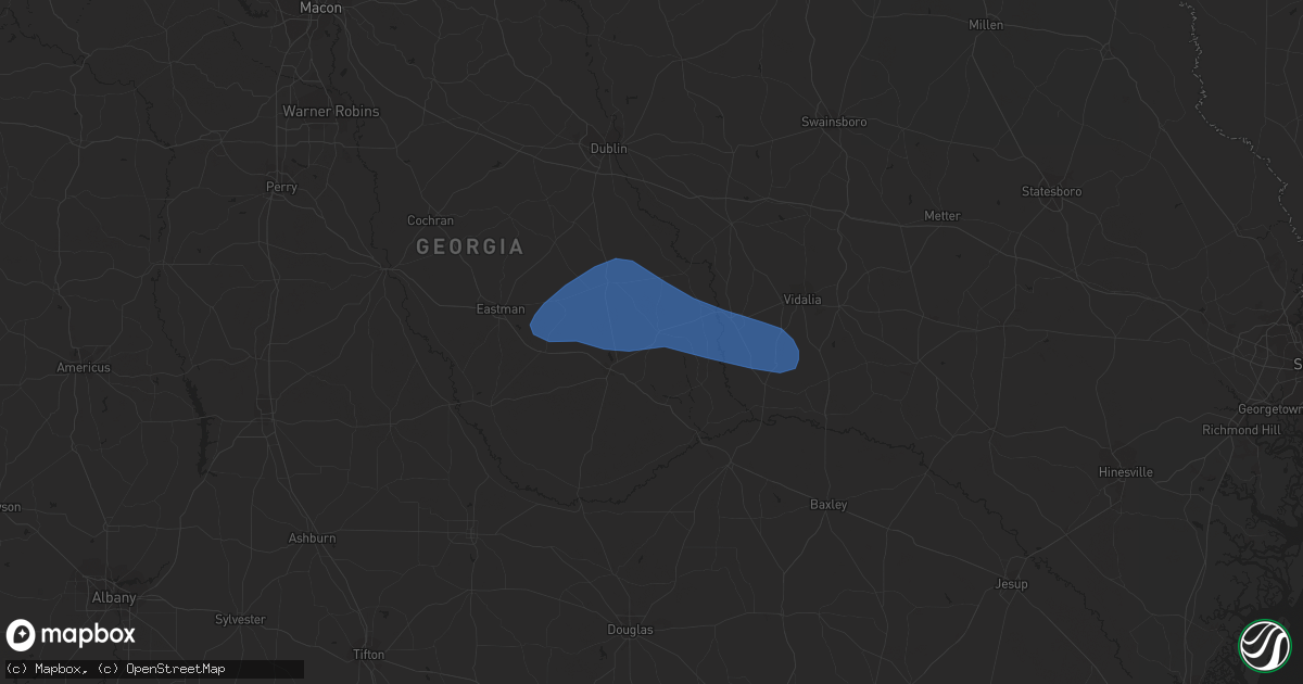 Hail map in Alamo, GA on June 14, 2023